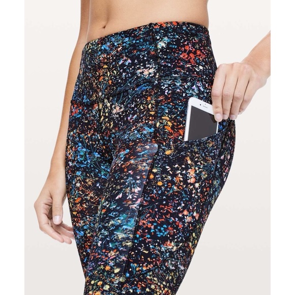 lululemon Flowerescent High Rise Fast & Free 7/8 Tights 25" Size 6 - Picture 4 of 13